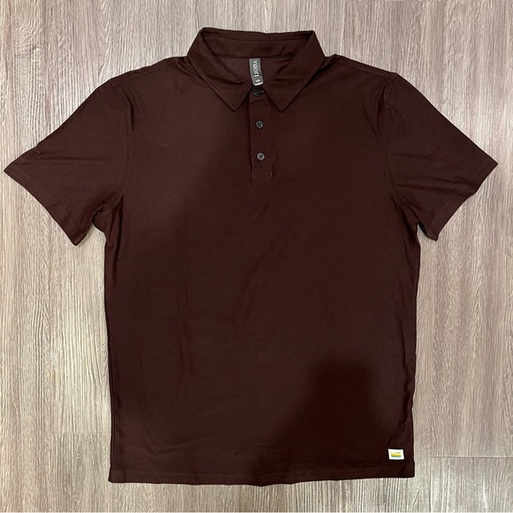 Vuori Men’s Strato Tech Polo Shirt - Dark Red Medium - Picture 1 of 4